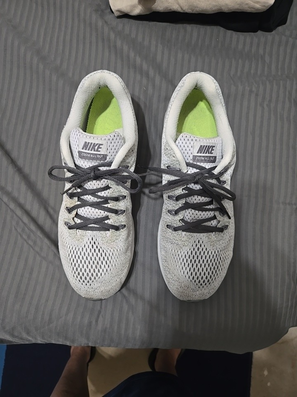 Nike Zoom All Out Women's Gray Mesh Running Sneakers with Lime Insoles
